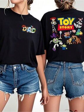Disney Toy Story Black Graphic Tee - Multicolor Characters